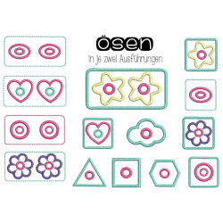 Stickserie - Basic Ösen mit 5 & 8mm Durchzug plus 3mm Mini Öse